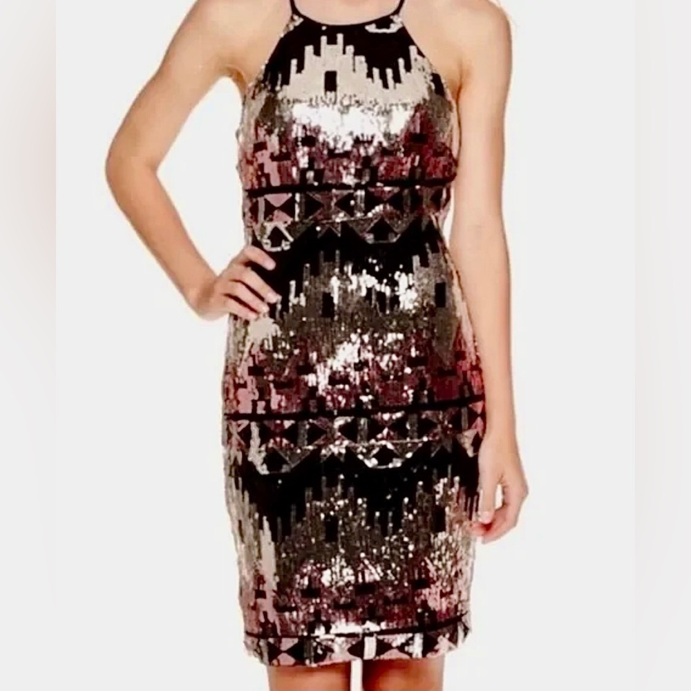 My Michelle Sequin Mini Dress w/ Built in Bra Size 3